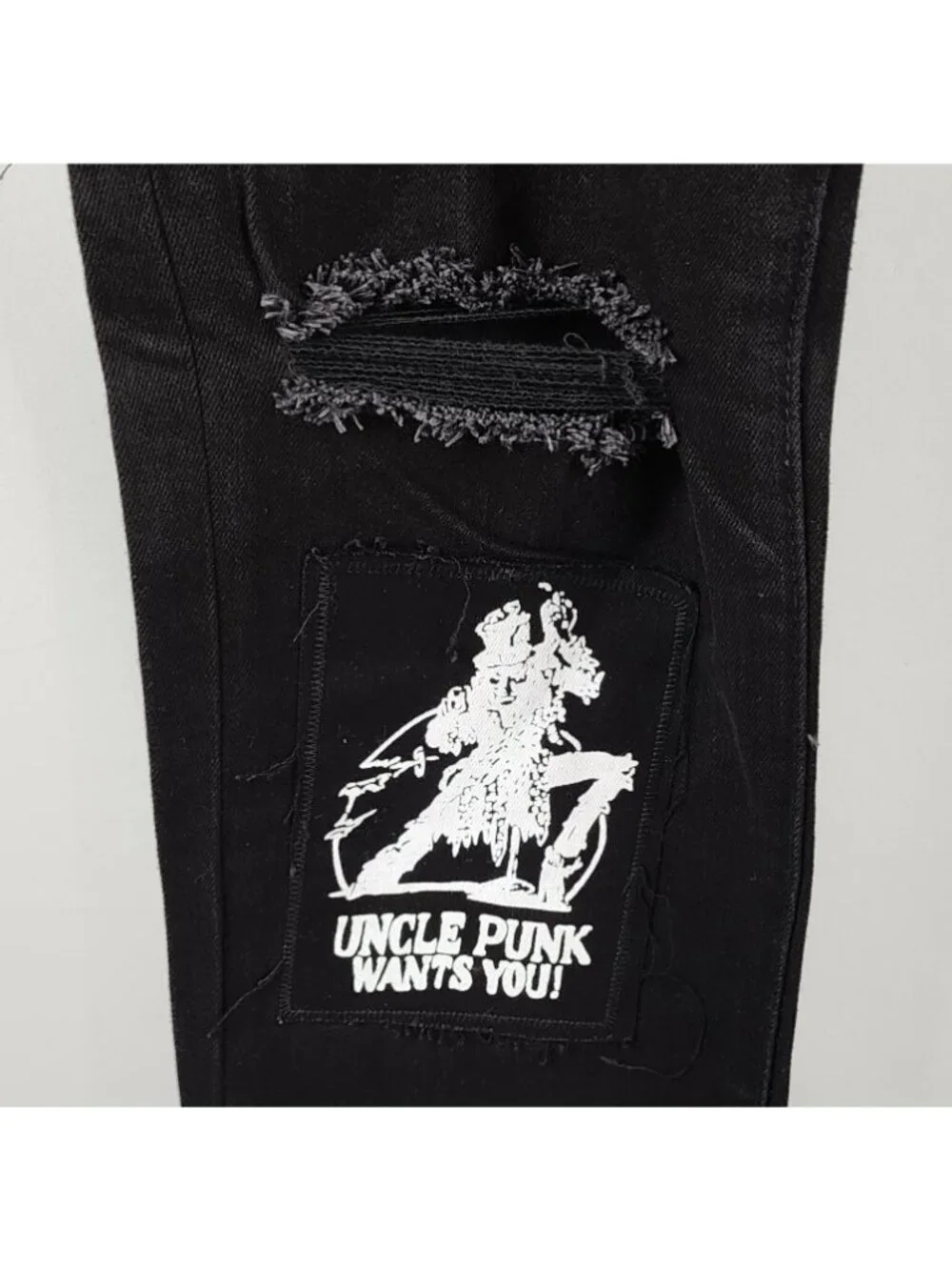 mnml Jeans Mens 40 Vintage Black New Order Corporate Rock Still Sucks Denim NWT